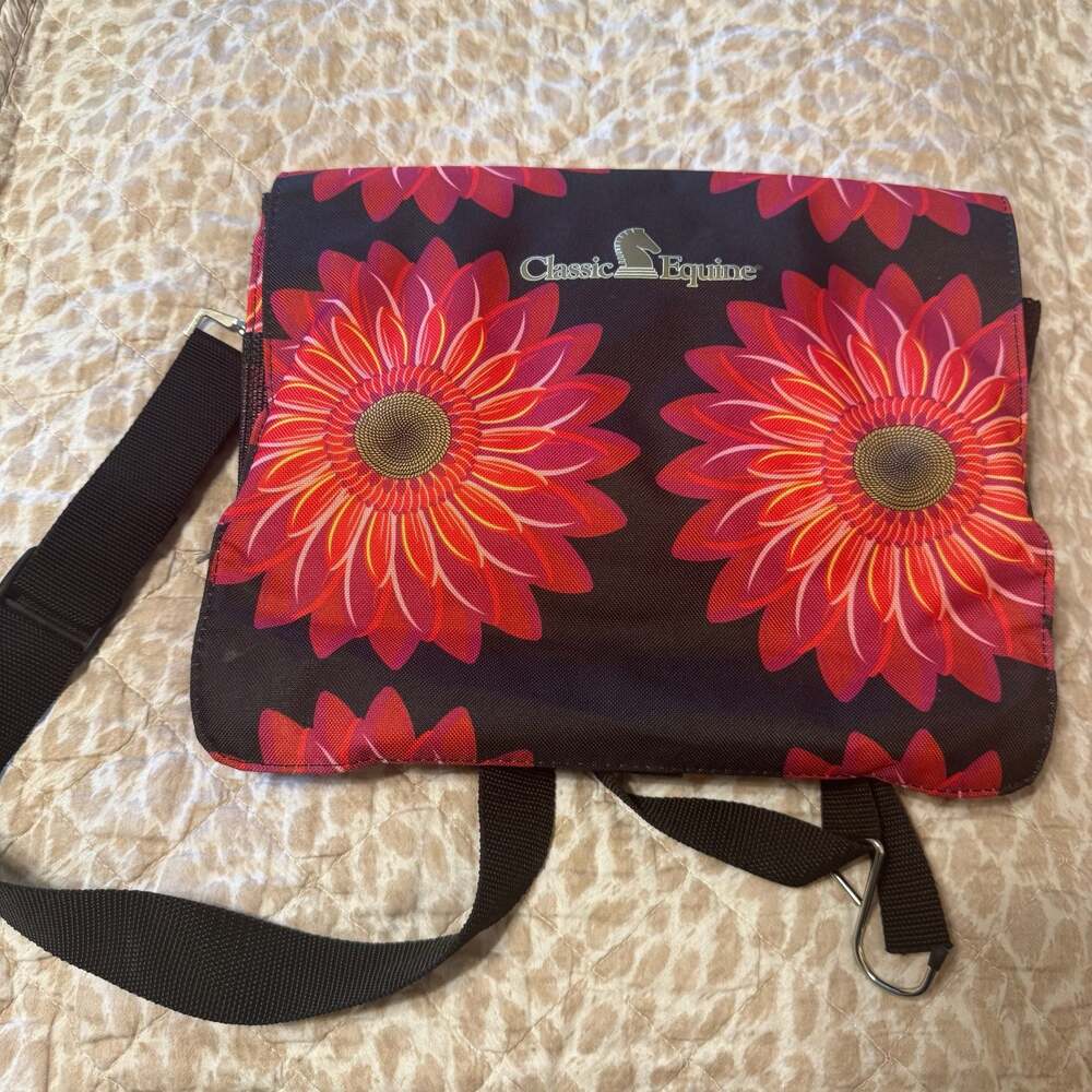 NWOT Classic Equine Grooming Tote Bag Sunflower Print Horse Grooming Organizer